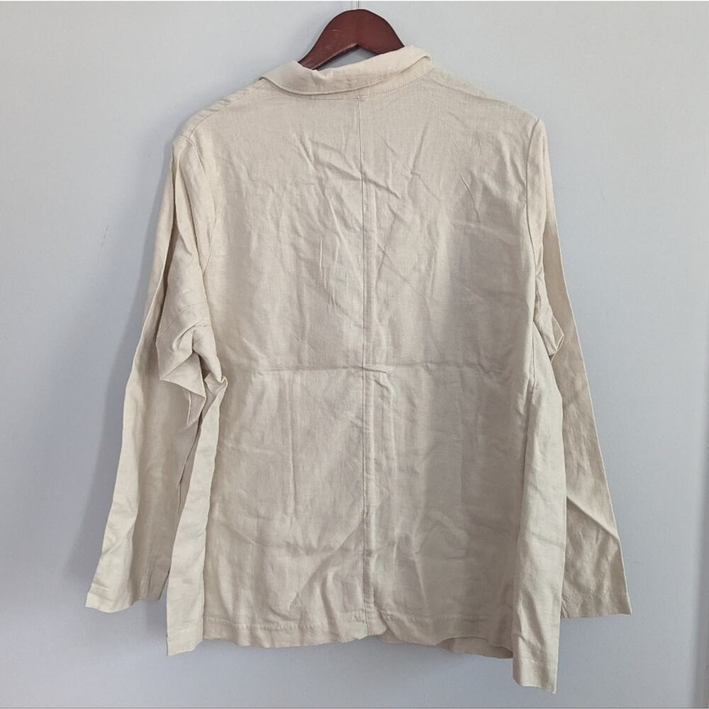 NEW Women's Encore By Indina 1X Tan Blazer Lightweight  Linen Blend - Picture 3 of 9